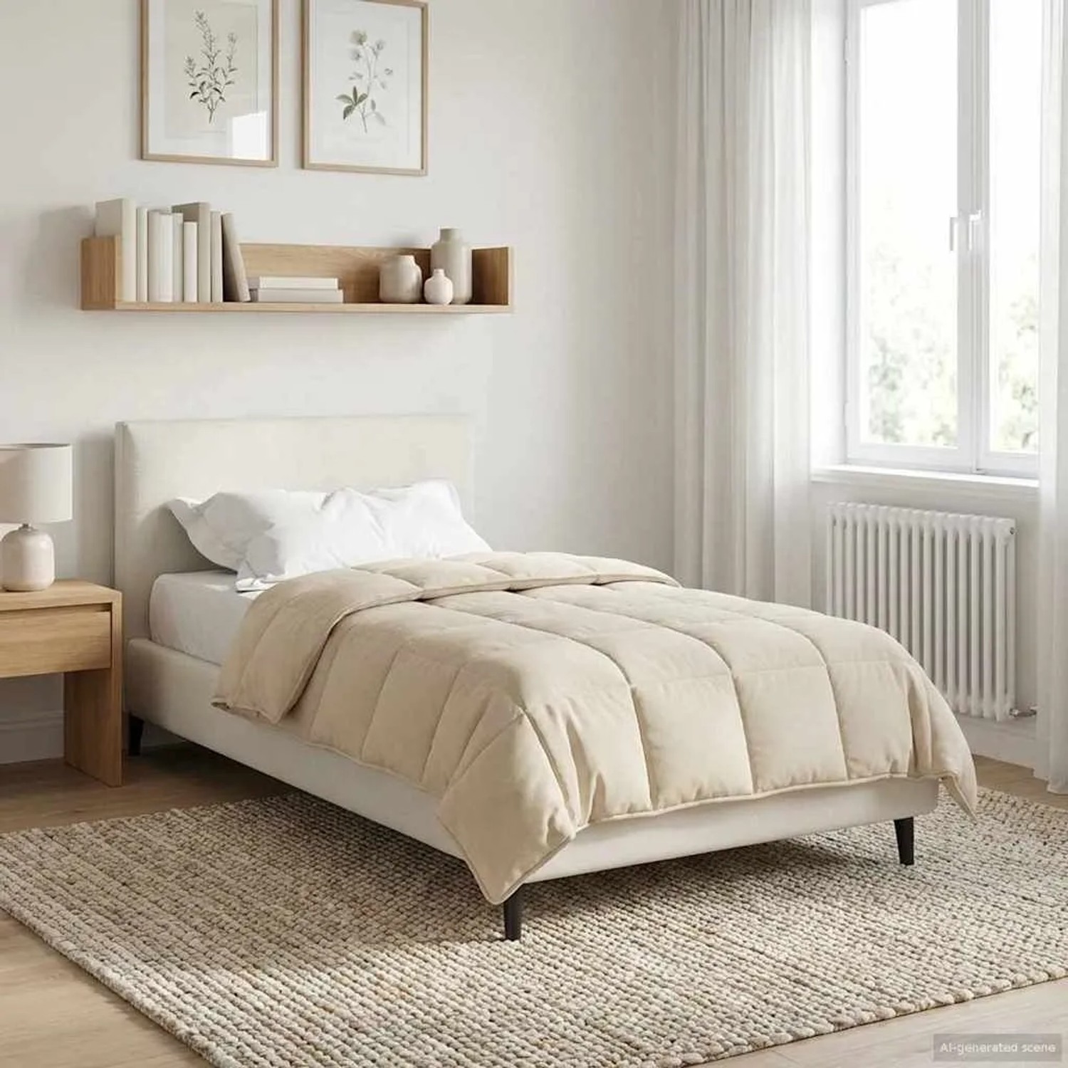 vidaXL Sommerdecke Creme 135 x 200 cm Mikrofaser und Teddy-Fleece 42026217_4