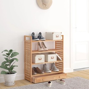 vidaXL Schuhregal mit Schublade 70x27x81 cm Massivholz Nussbaum 350359