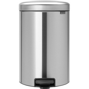 Brabantia Treteimer NewIcon 20 l, Edelstahl Mülleimer mit Pedal und geruchsdichtem Deckel.