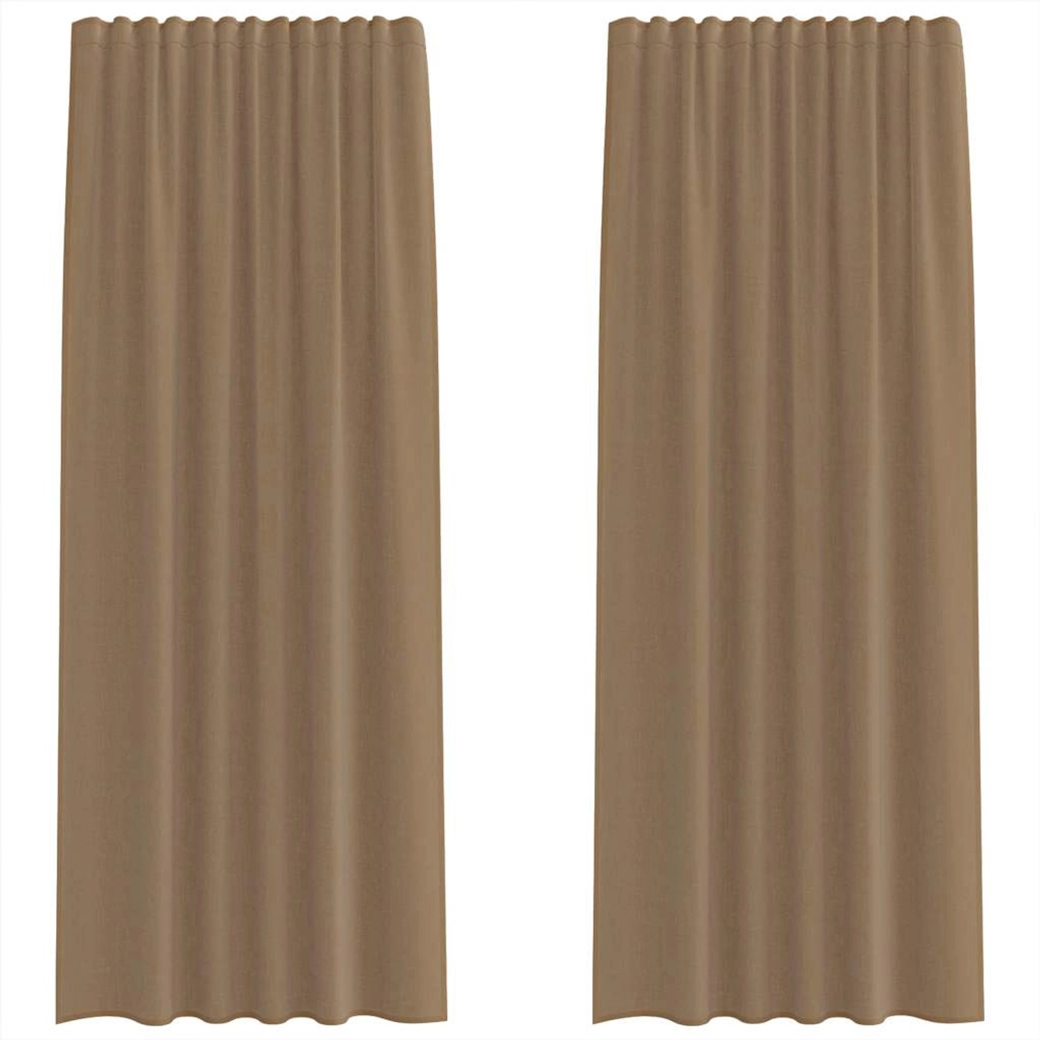 vidaXL Voile Vorhänge mit Stangentaschen 2 Stk Hellbraun 4102223 günstig online kaufen