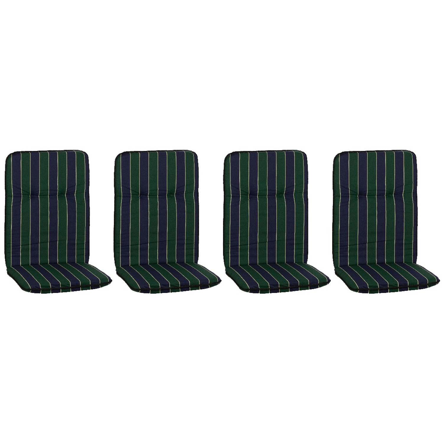 Beo Sitzauflage Hochlehner Eagle 4er-Set Blau-Dunkelgrün gestreift günstig online kaufen