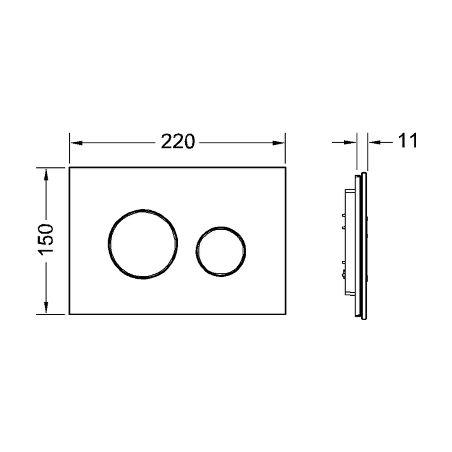 Bad Land WC SET Vorwandelement TECEbase + Toilette ROLO Schwarz + Platte Rund in Schwarz_7