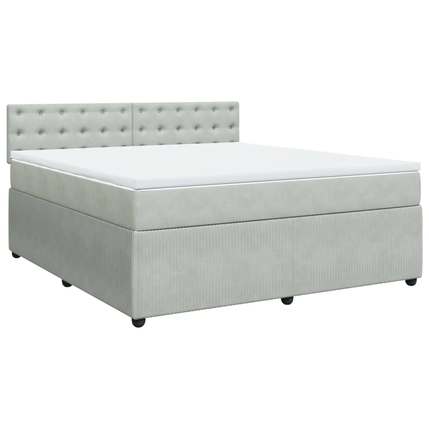 vidaXL Boxspringbett mit Matratze Hellgrau 180x200 cm Samt2100334 günstig online kaufen