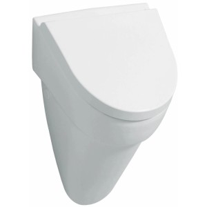 Weißer Geberit Urinaldeckel Flow mit Absenkautomatik für mehr Komfort im Bad.