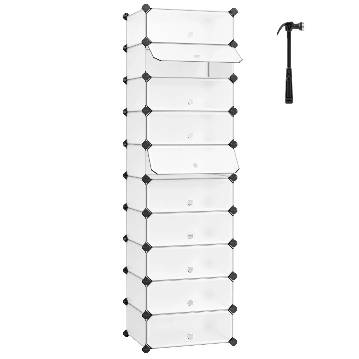 Songmics Steckregal Damion mit Türen 10 Fächer Weiß günstig online kaufen