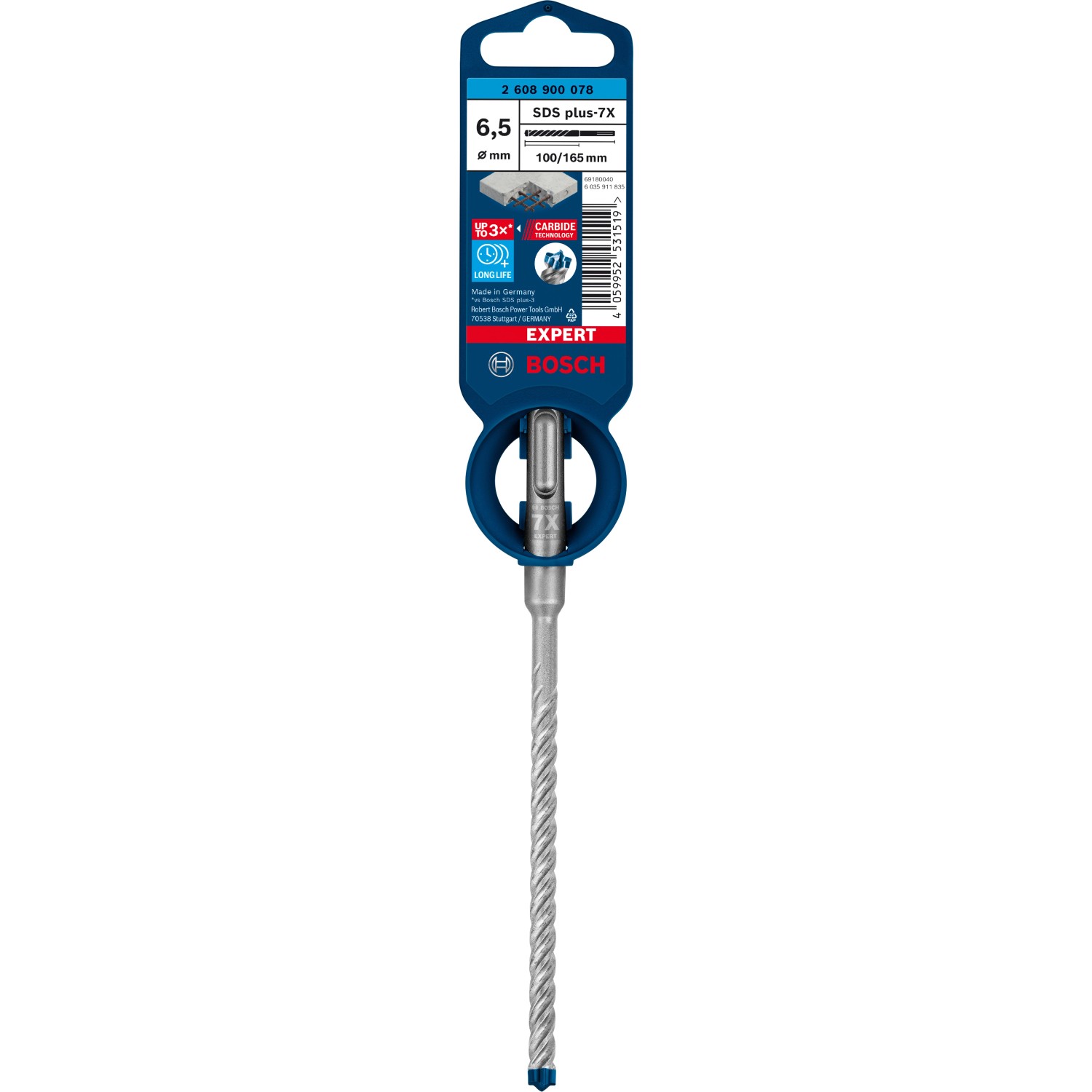 Bosch Expert Hammerbohrer SDS Plus-7X 6,5 mm x 100 mm x 165 mm