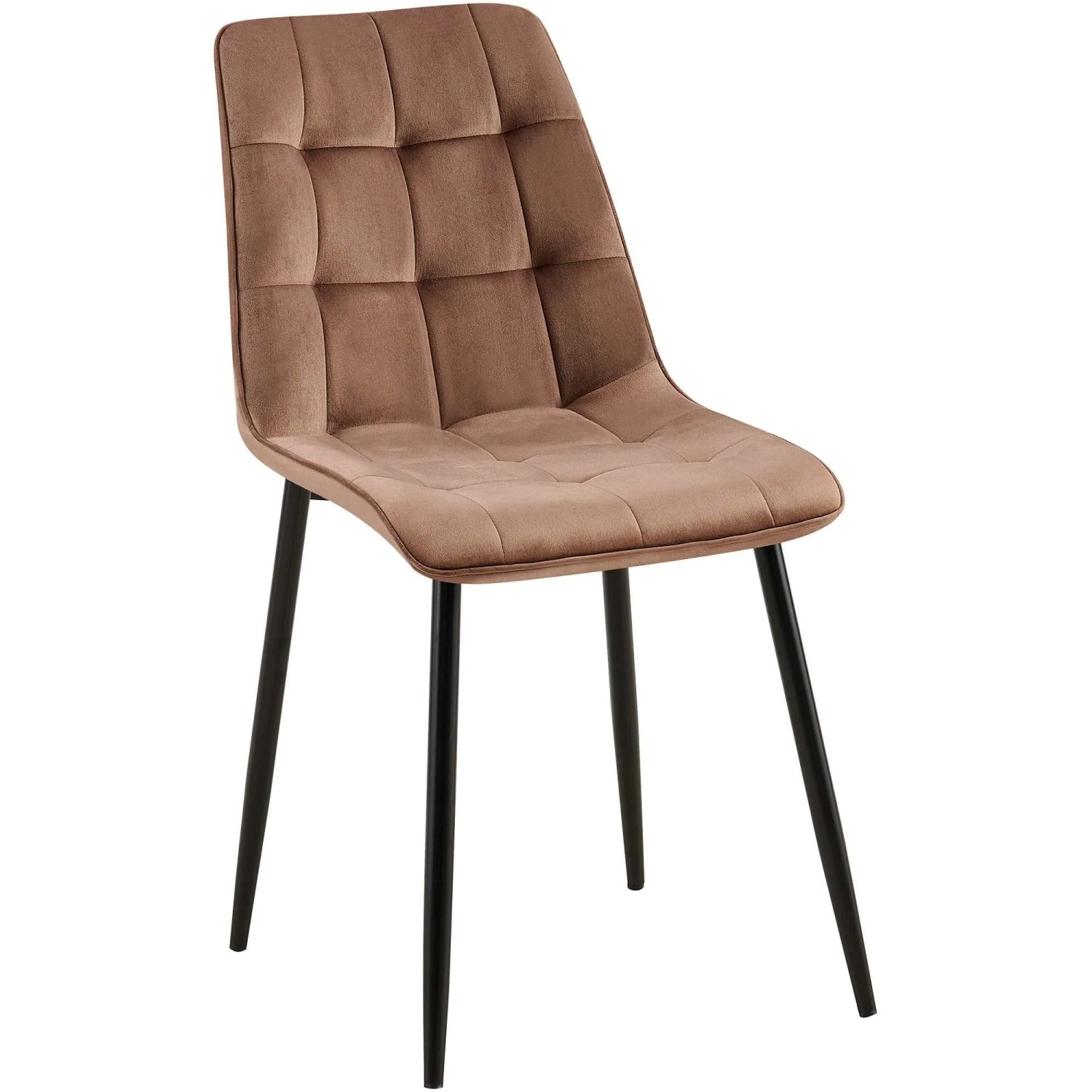 DELUKE Esszimmerstuhl DARID Samt Braun 47x61x89cm Essstühle Esszimmerstühle Küchenstühle Wohnzimmerstühle