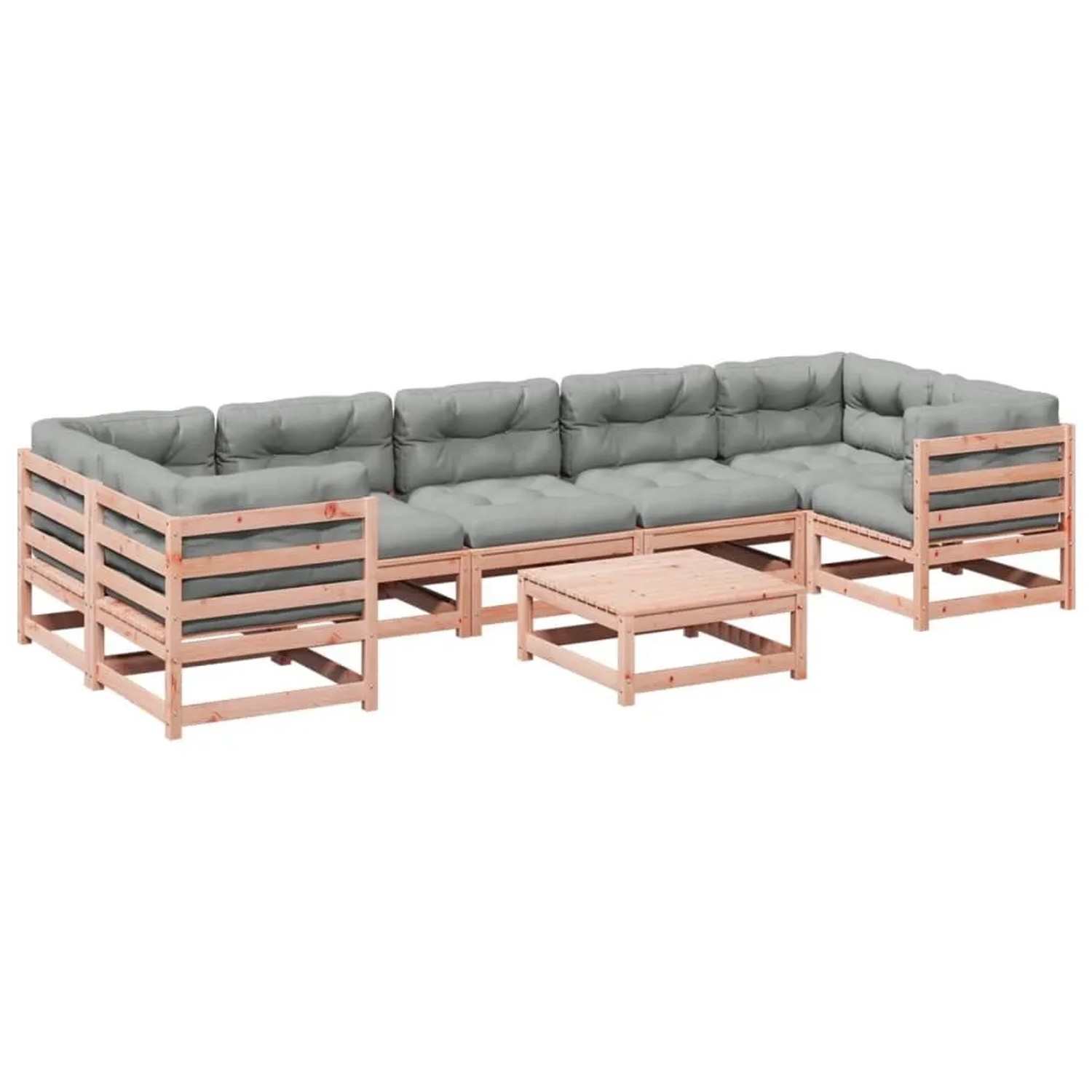 vidaXL 8 Tlg Garten-Sofagarnitur mit Kissen Massivholz Douglasie 3299337
