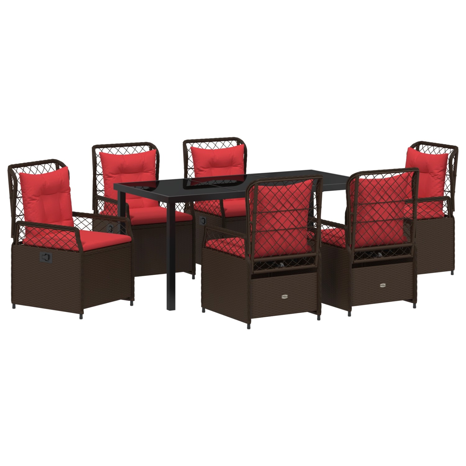 vidaXL Garten Essgruppe 7-Tlg Braun Poly Rattan 3381048 günstig online kaufen