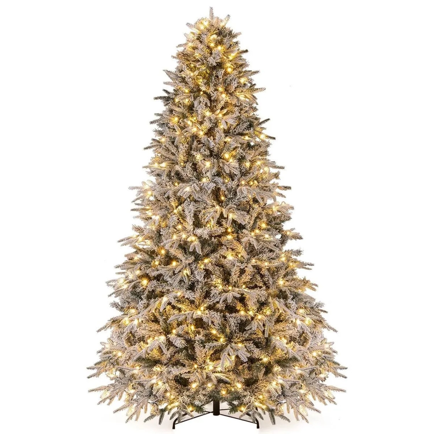 Costway Künstlicher Weihnachtsbaum mit Beleuchtung und Schnee 240cm