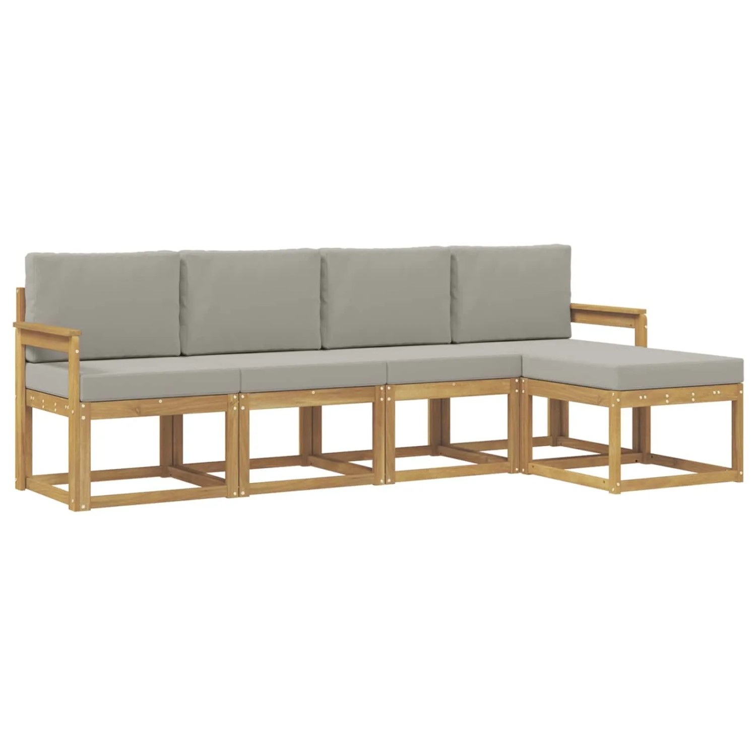 vidaXL Outdoor-Sofagarnitur 5-Tlg Weiß und Hellgrau 3387480