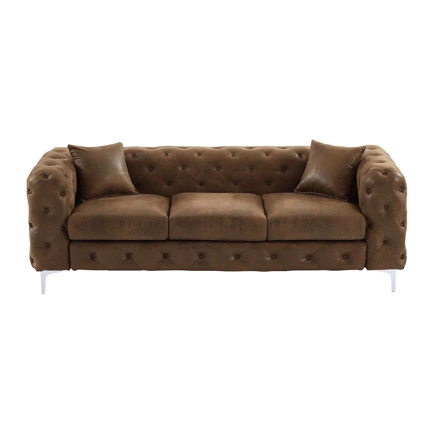 Vente-unique Sofa Ohne Schlafmöglichkeit Edwina Braun 220 cm