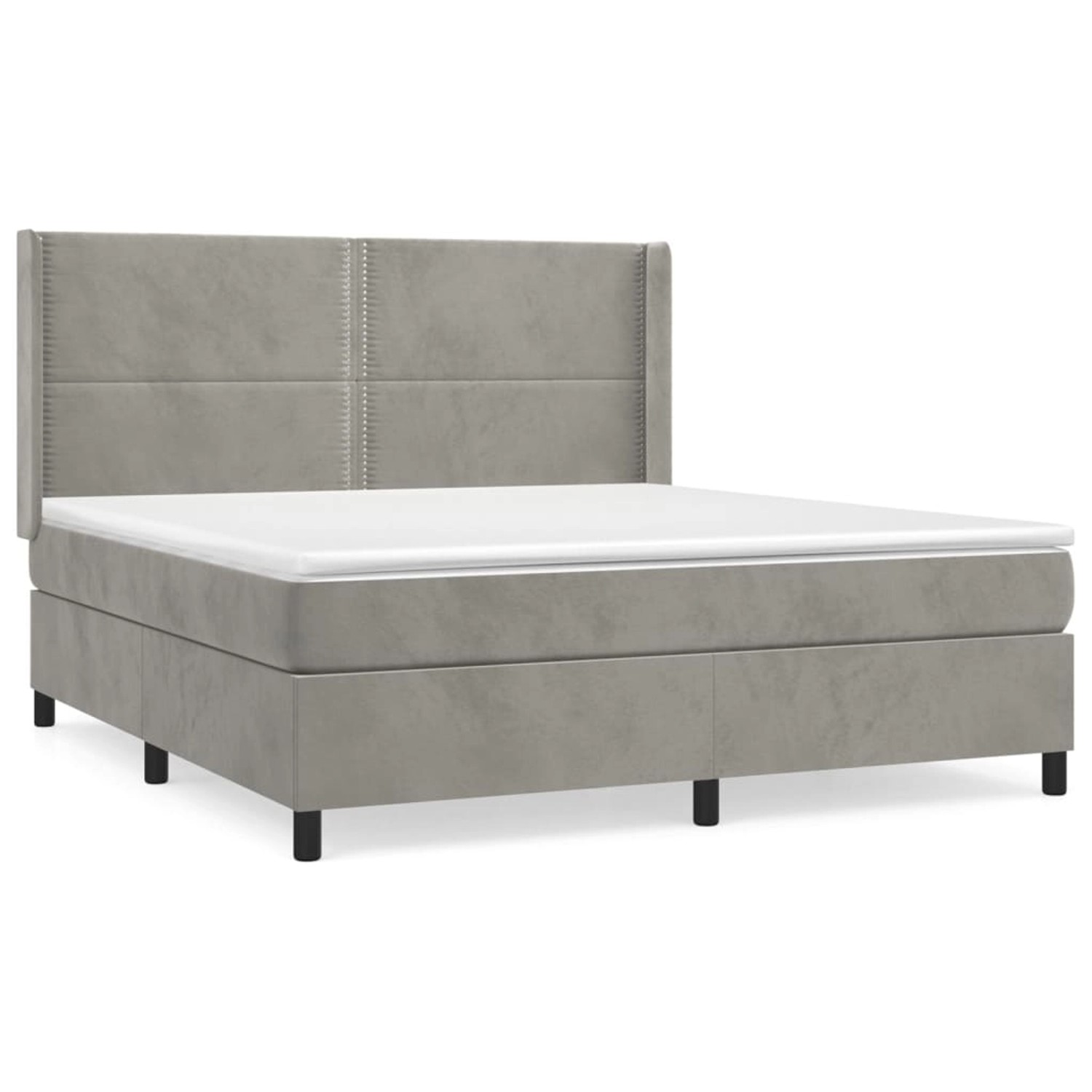 Vidaxl Boxspringbett Mit Matratze Hellgrau 160x200 Cm Samt günstig online kaufen