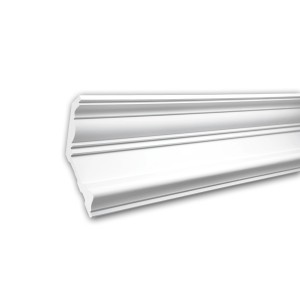 Flexible, weiße PROFHOME Eckleiste aus Polyurethan, 200 cm lang.