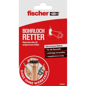 fischer Bohrloch Retter Reparaturvlies, 10 Stück. Zum Ausbessern ausgerissener Bohrlöcher.