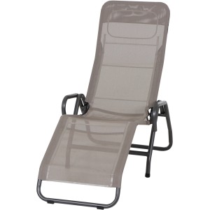 Siena Garden Kippliege Bito, braune Sonnenliege mit Stahlgestell und verstellbarer Rückenlehne.