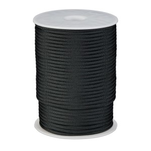 Relaxdays Paracord Nylon Schwarz Reißfest Wetterfest 80 m 4 mm 670 g