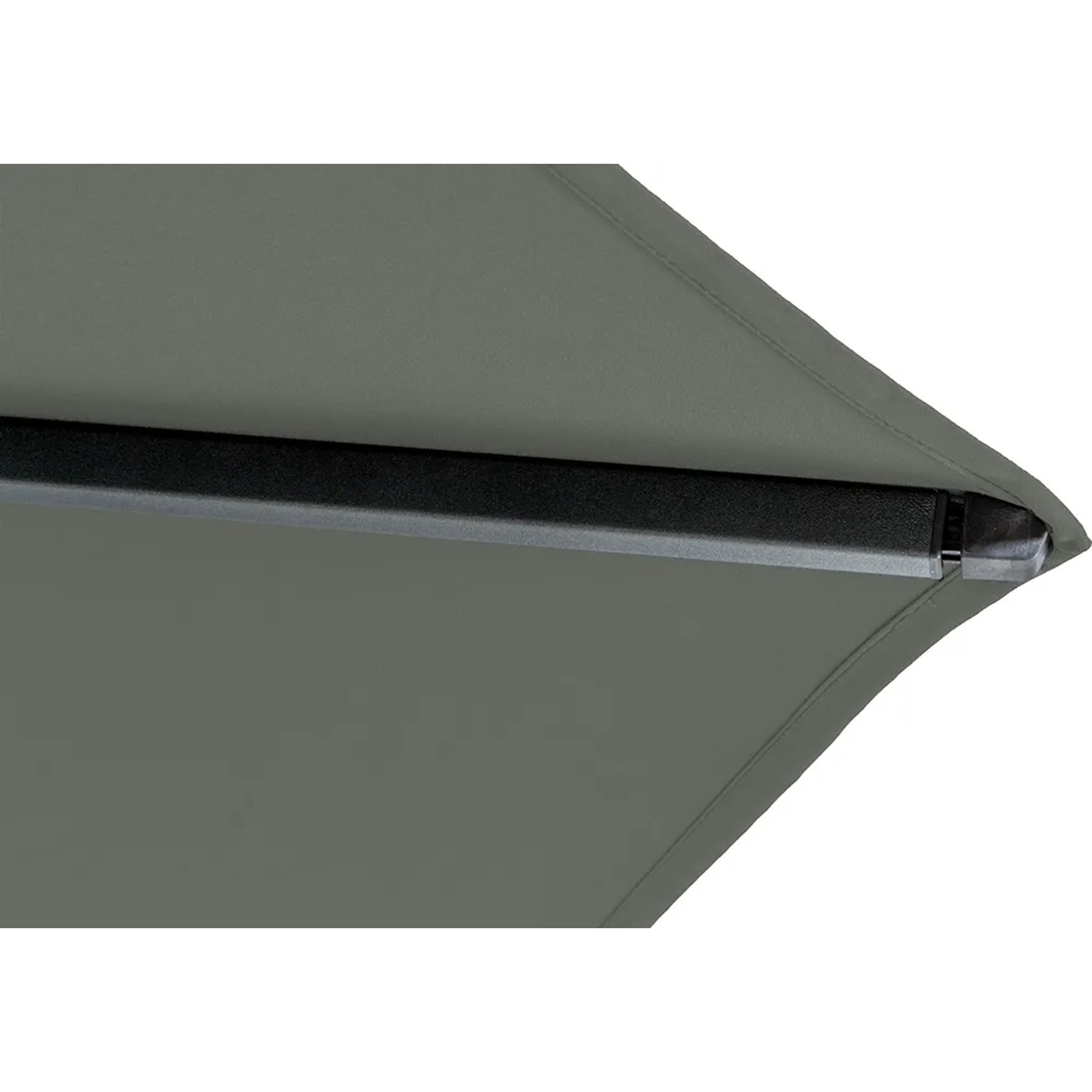 Detailaufnahme des grünen Siena Garden Marktschirms Avio mit Neigungsfunktion.