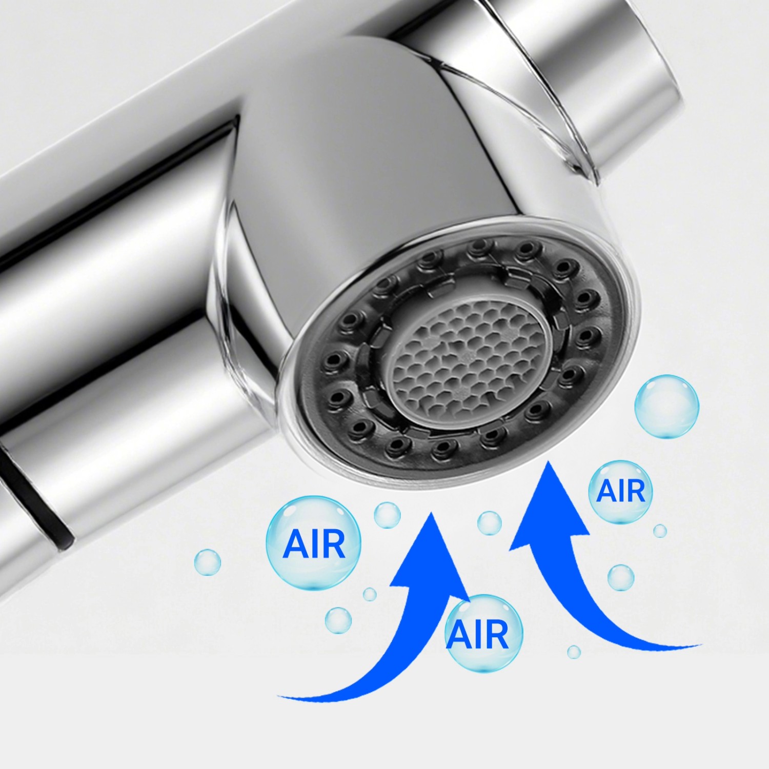 AICA Wasserhahn Chrom Hochdruck Küchenarmatur mit Brause Ausziehbar 360° Zwei Sprühfunktionen 304 Edelstahl Mischbatterie Spültischarmatur_4