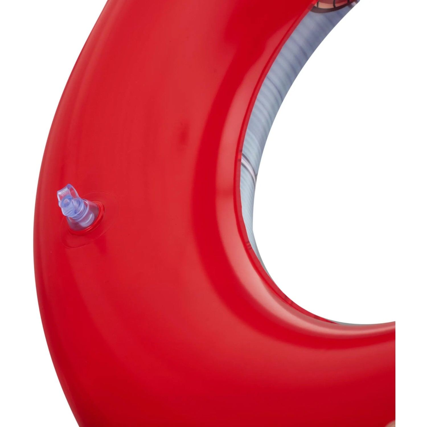Detailaufnahme: Roter Bestway Schwimmring mit Spider-Man Motiv, Ø 48 cm.