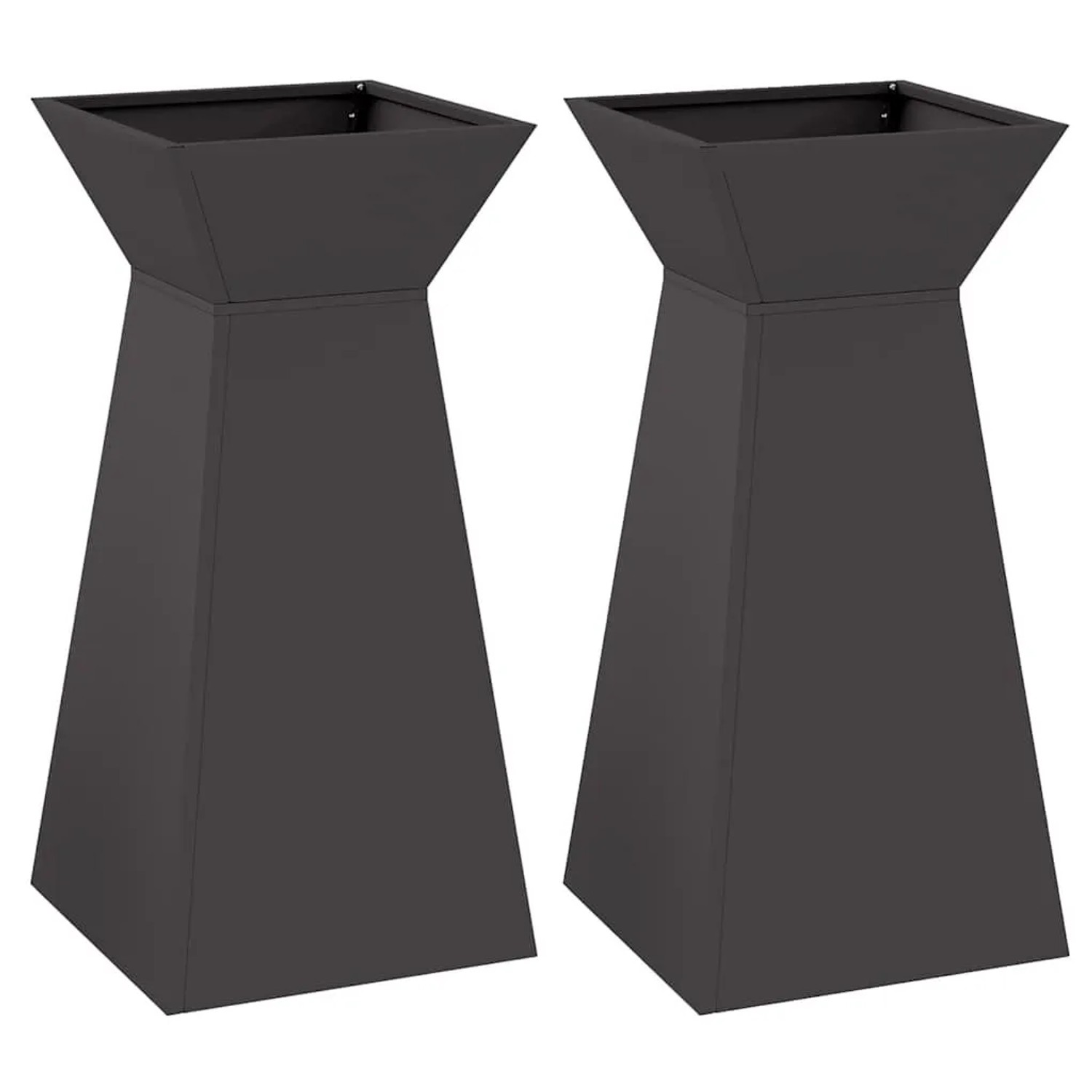 vidaXL Säulen Pflanzer 2 Stk Schwarz 35 x 35 x 73 cm 873839