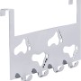 Siro Türgarderobe aus Chrom mit 4 Haken und Fußabdruck-Design.