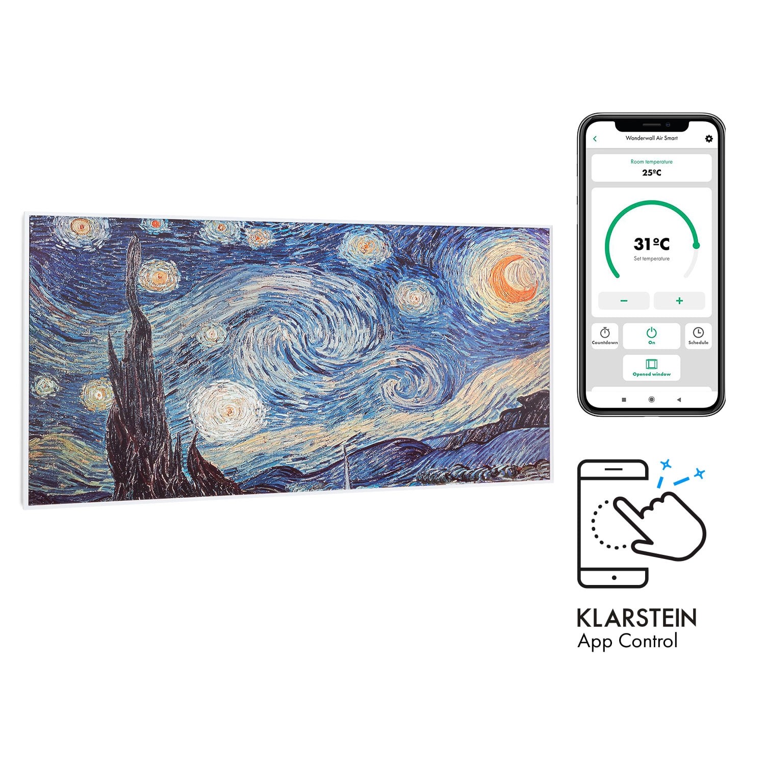Klarstein Wonderwall Air Art Smart Infrarotheizung 120x60 cm 700 W Wandinst günstig online kaufen