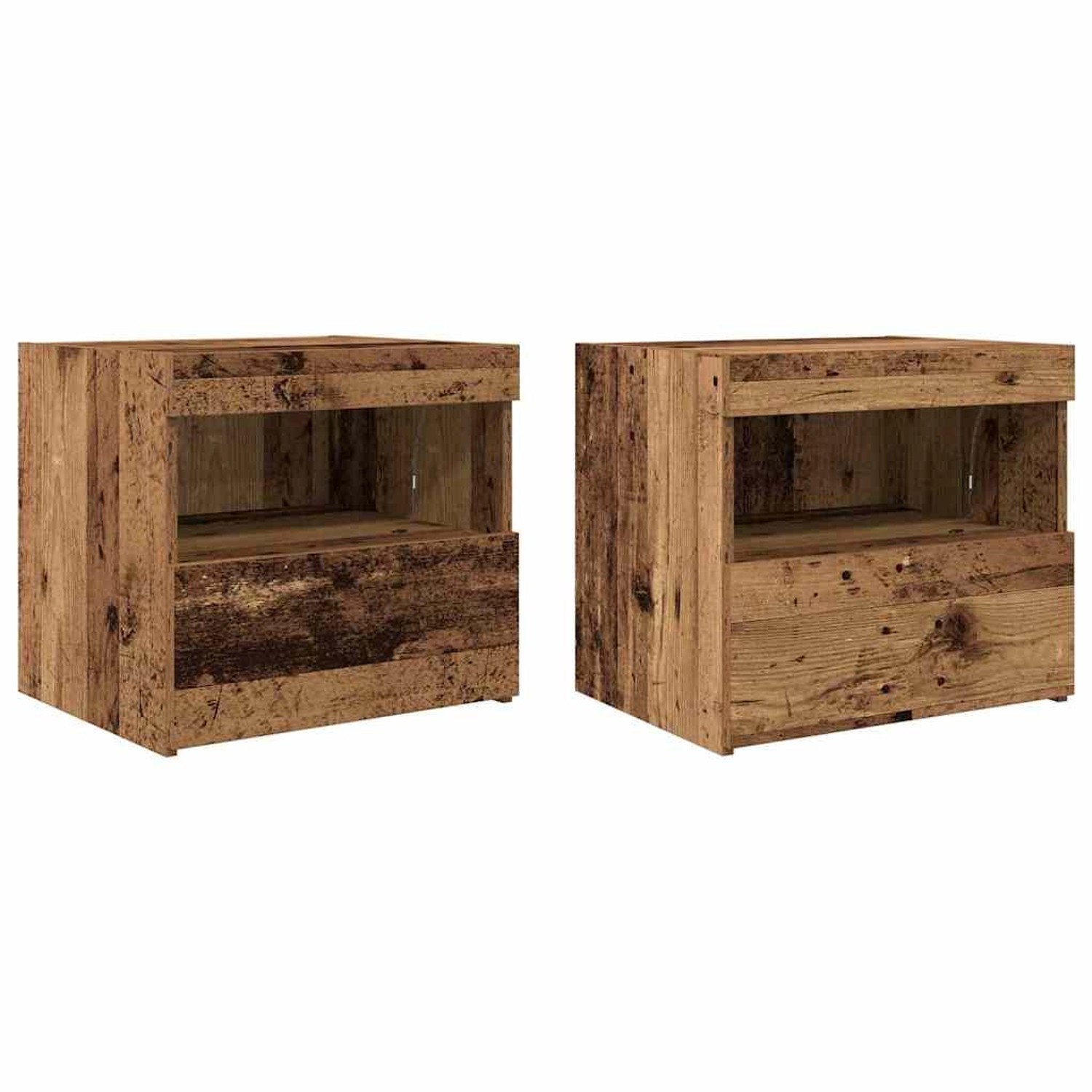 vidaXL Nachtschrank 2 Stk Altholz 50 x 40 x 45 cm Holzwerkstoff 862181 günstig online kaufen