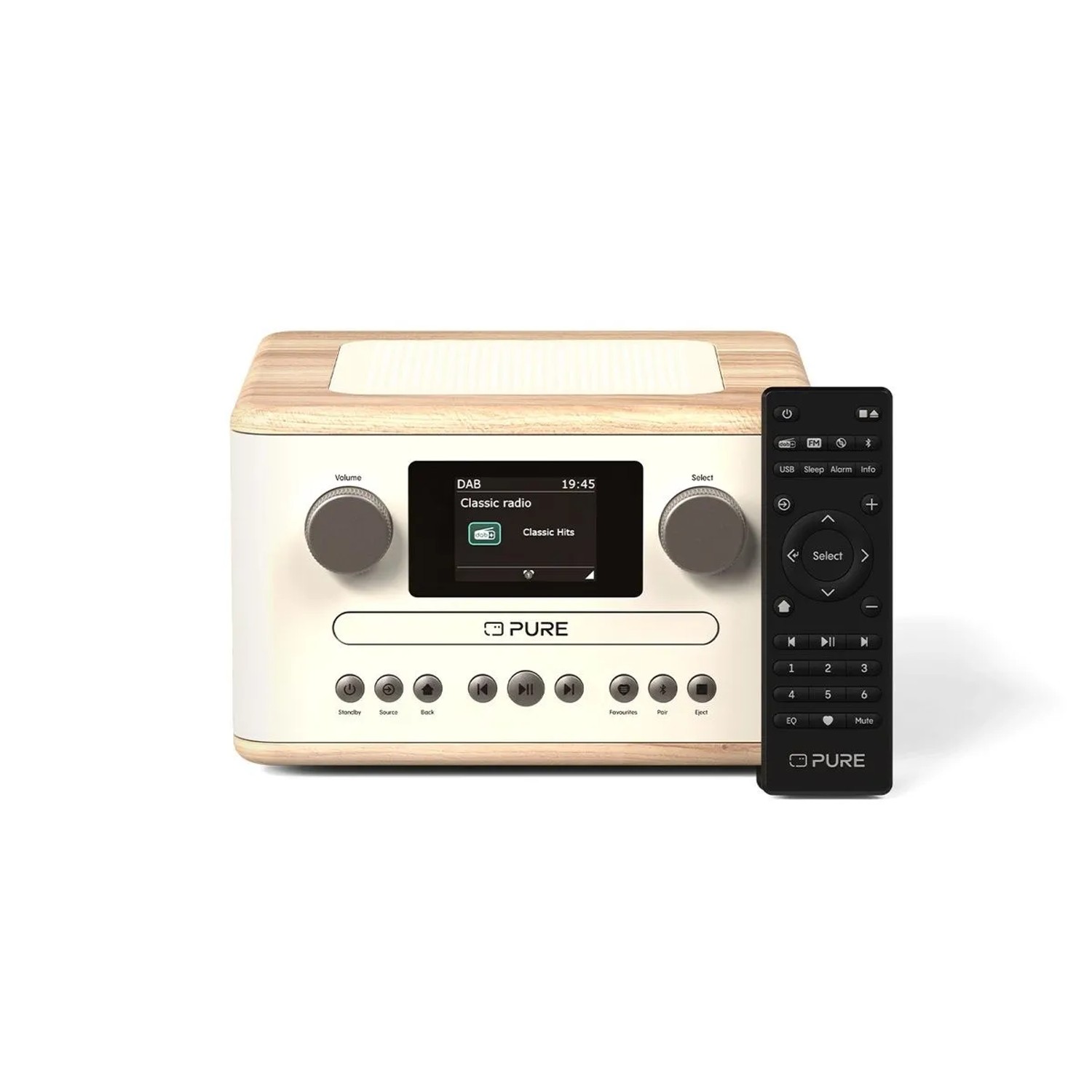 Pure Classic C-D4 Das Charmante Digitalradio Mit CD-Player Baumwoll-Weiß/Eiche