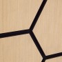 Detailaufnahme: Homestyle4u Akustikpaneel in Natur, hexagonale Holzoptik mit schwarzem Filz.