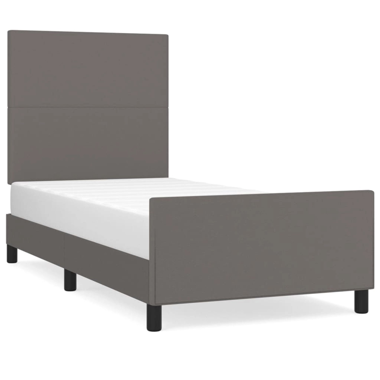 vidaXL Bettgestell mit Kopfteil Grau 80x200 cm Kunstleder Modell 31366520 günstig online kaufen