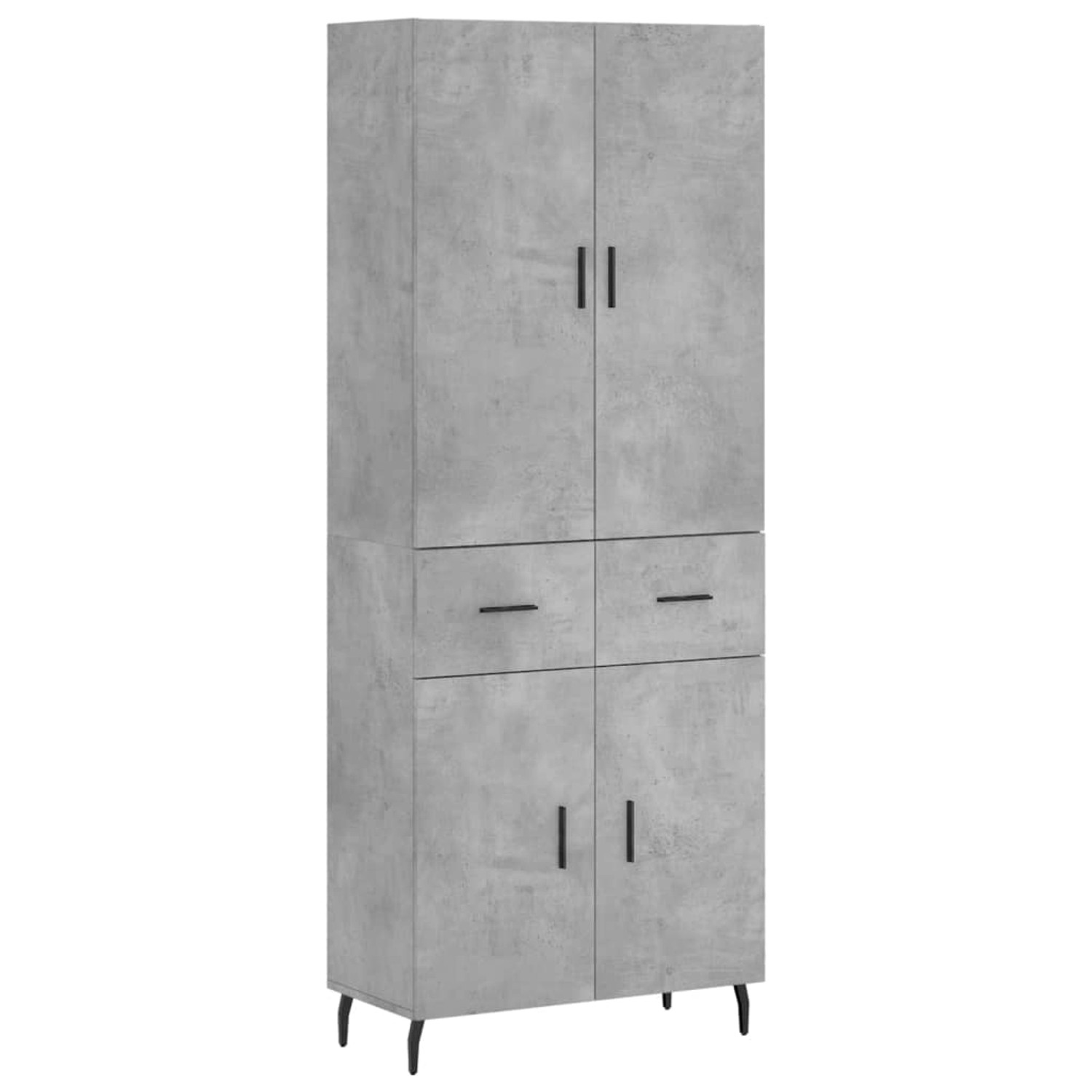 vidaXL Highboard Betongrau 69,5x34x180 cm Holzwerkstoff 3198165