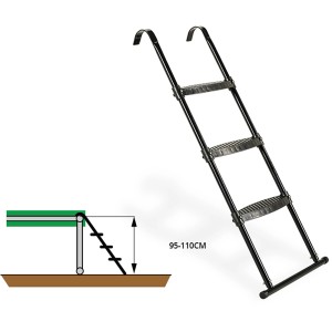 Schwarze EXIT Trampolin Leiter für Rahmenhöhe 95-110cm, Zubehör für sicheren Aufstieg.