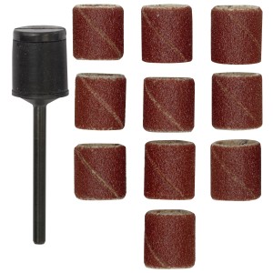 Proxxon Schleifzylinder D 14 mm mit 10 Schleifbändern Korn 120 für Miniaturwerkzeuge.