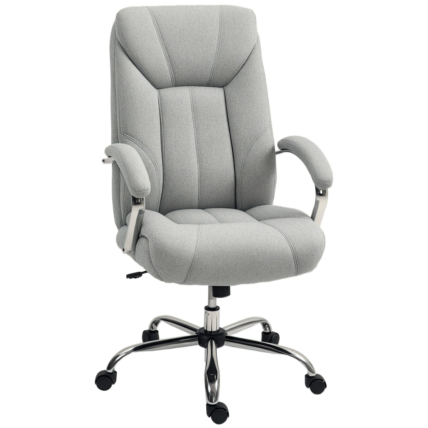 Vinsetto Bürostuhl Schaumstoff Polyester Hellgrau 65B x 78T x 110-118H cm günstig online kaufen