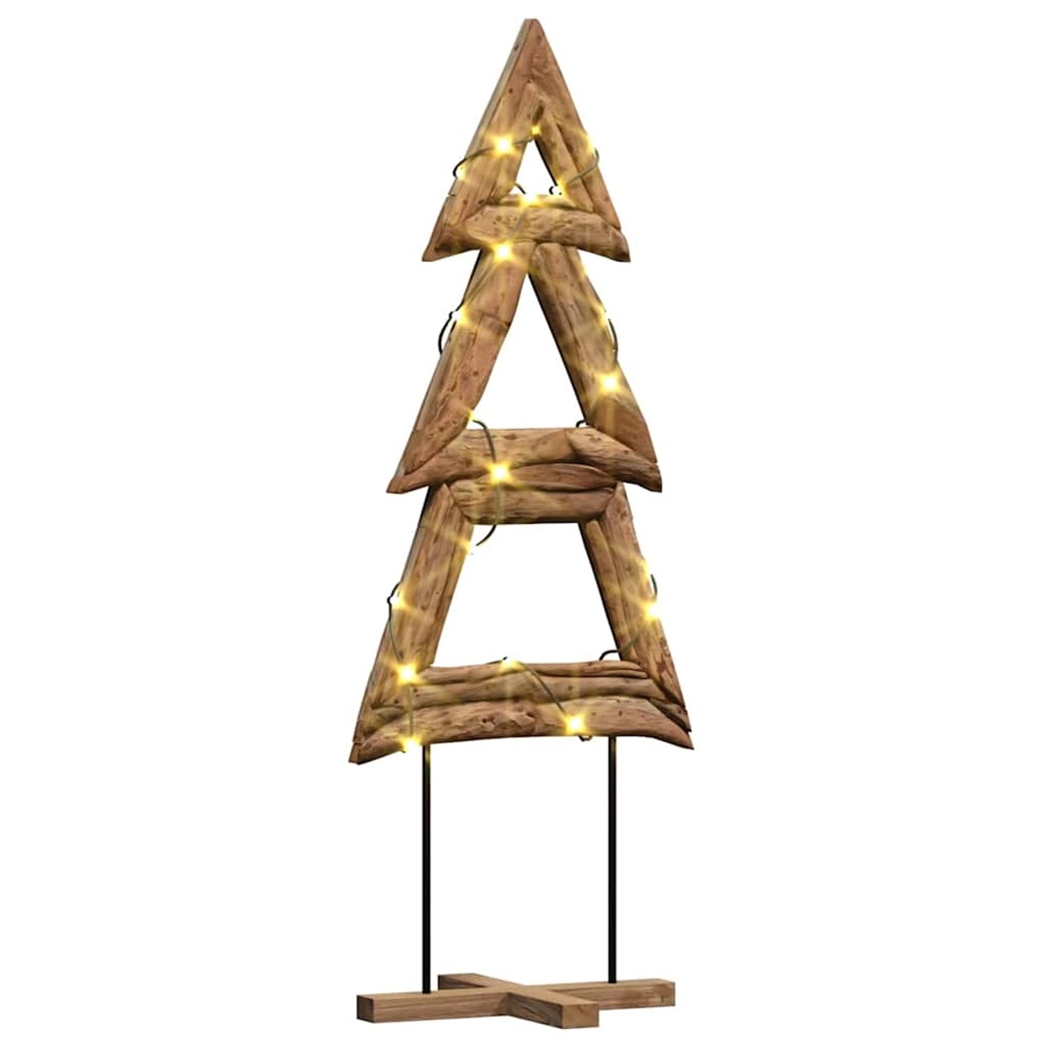 vidaXL Weihnachtsbaum mit Ständer Braun 90 cm Massivholz Teak 42017926
