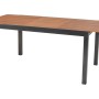 Rechteckiger, ausziehbarer Gartentisch von Merxx, 90x76 cm, mit Lamellen-Optik und Aluminiumgestell.
