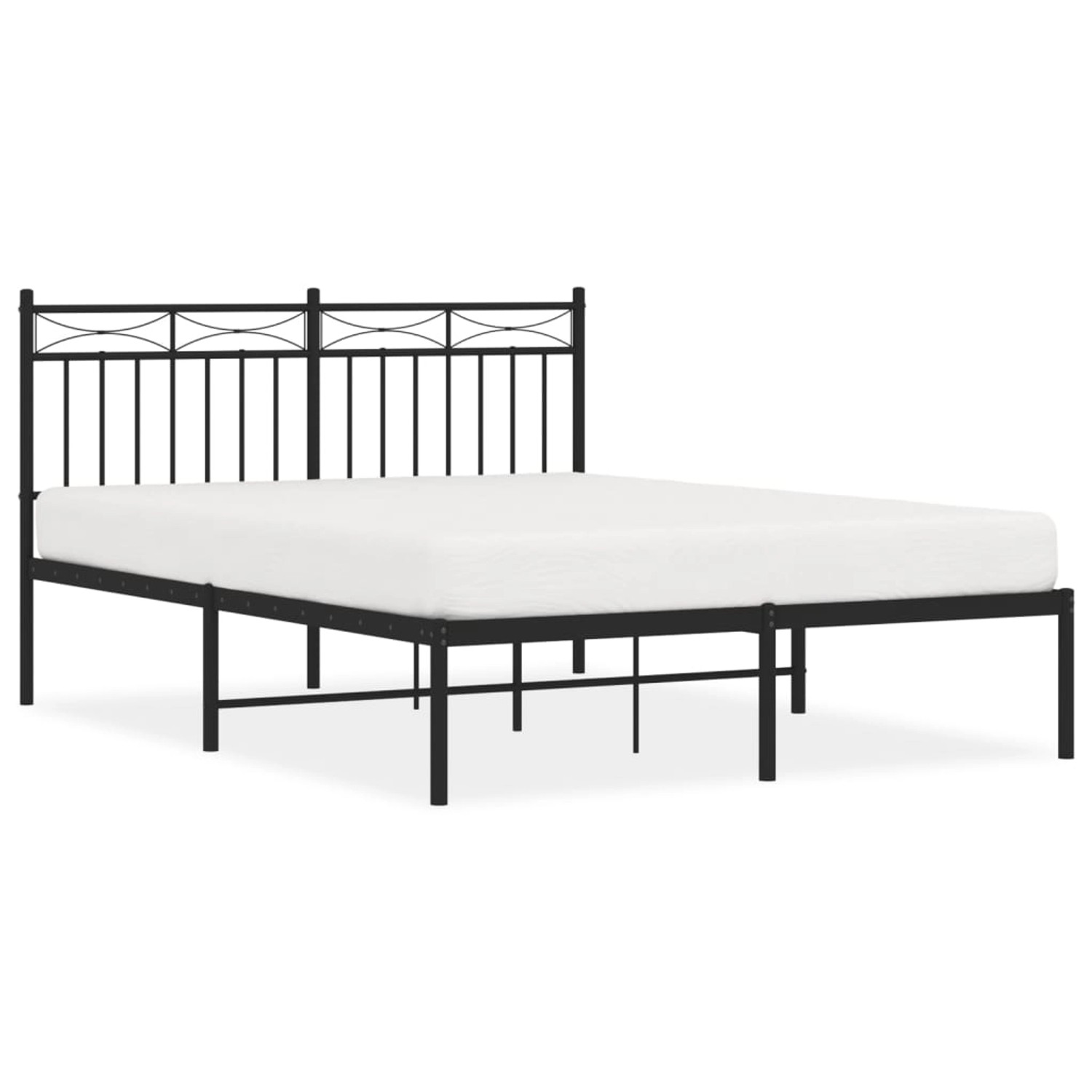 vidaXL Bettgestell mit Kopfteil Metall Schwarz 140x200 cm Modell 171908230 günstig online kaufen