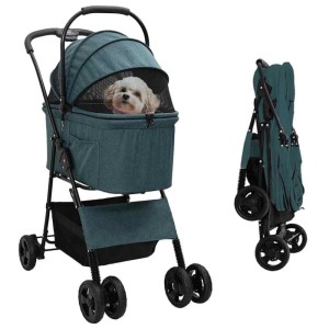 vidaXL Faltbarer Haustierwagen Grün 81 x 47 x 99 cm Polyester 42012433