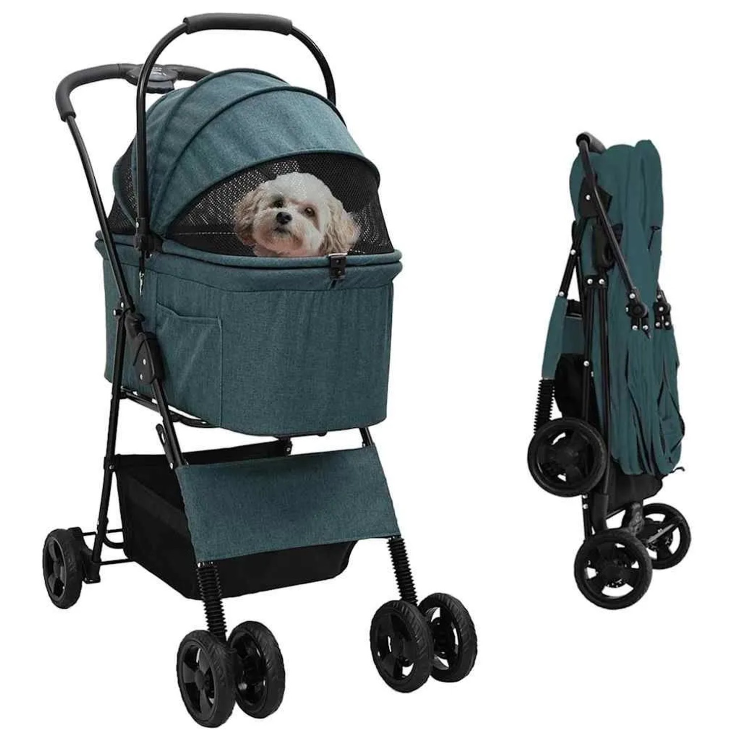 vidaXL Faltbarer Haustierwagen Grün 81 x 47 x 99 cm Polyester 42012433