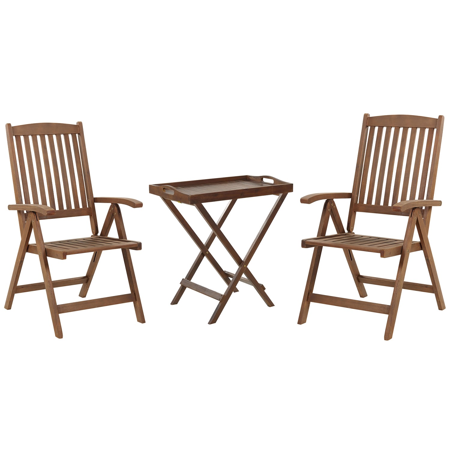 Beliani Bistro Set AMANTEA Dunkler Holzfarbton