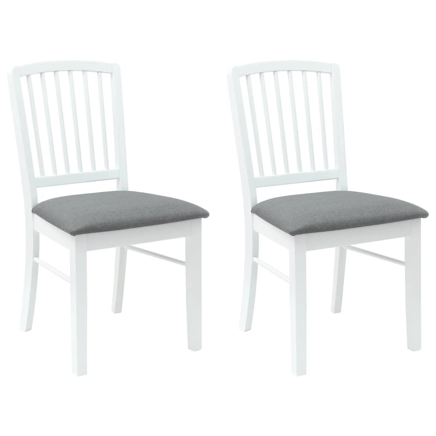 vidaXL Esszimmerstühle 2 Stk Weiß 50 x 52,5 x 91 cm Massives Gummiholz 4202 günstig online kaufen