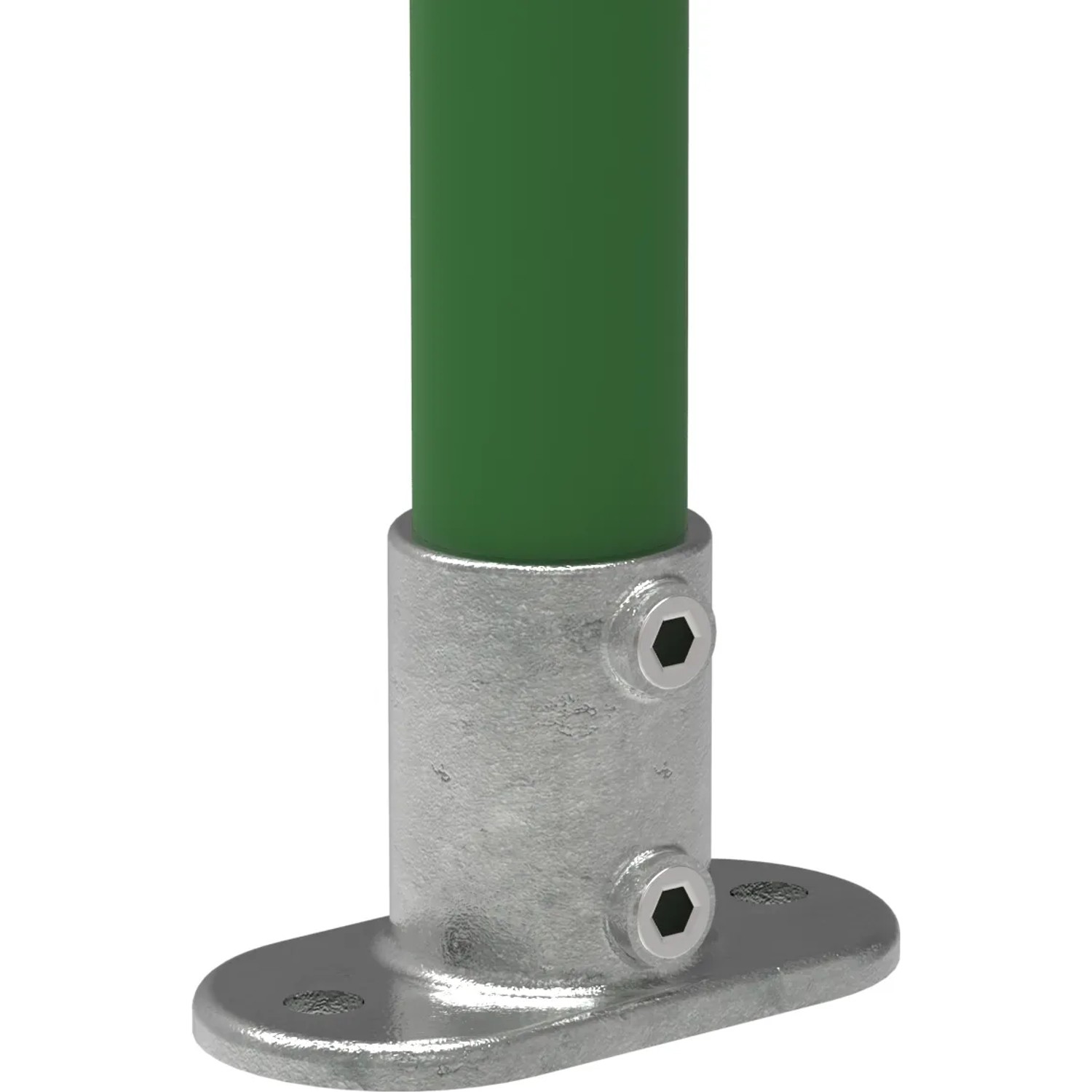 FeNau Rohrverbinder Fußplatte Oval Ø 48,3 mm 1 1/2 Zoll Temperguss Verzinkt 132D48