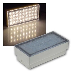 ChiliTec LED Pflasterstein BRIKX 20, 20x10x7cm. Rechteckige Leuchte mit Acrylglas-Oberfläche, leuchtet warmweiß.