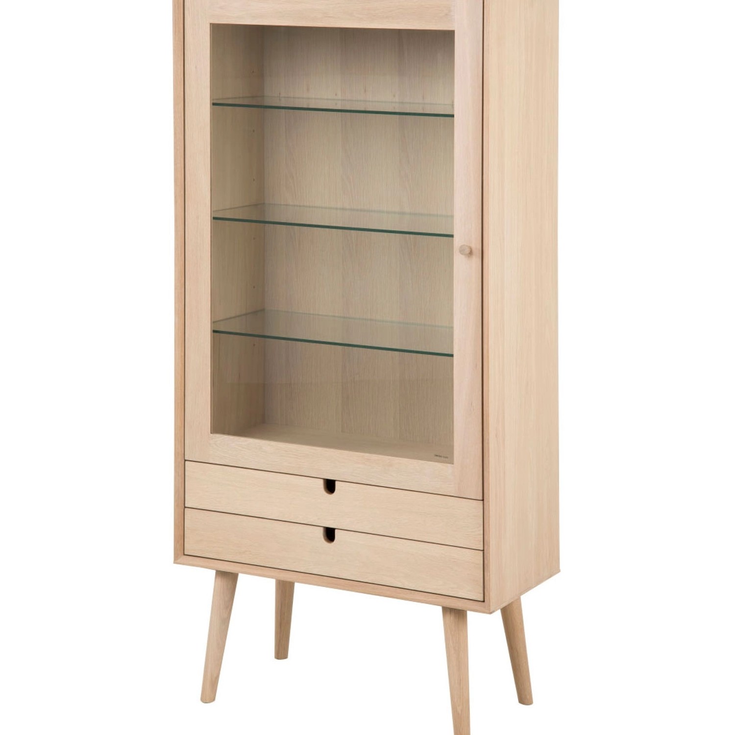 ebuy24 Canes Vitrine mit 1 Tür und 2 Schubladen aus Eiche Furnier und Massi günstig online kaufen