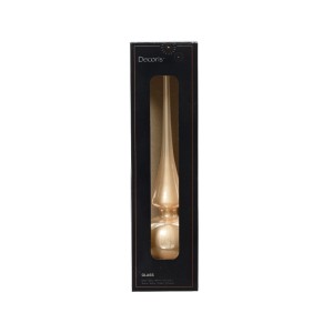 Perlfarbene Decoris Glas-Baumspitze, 26 cm, in schwarzer Verpackung. Dekorativer Baumbehang für den Weihnachtsbaum.