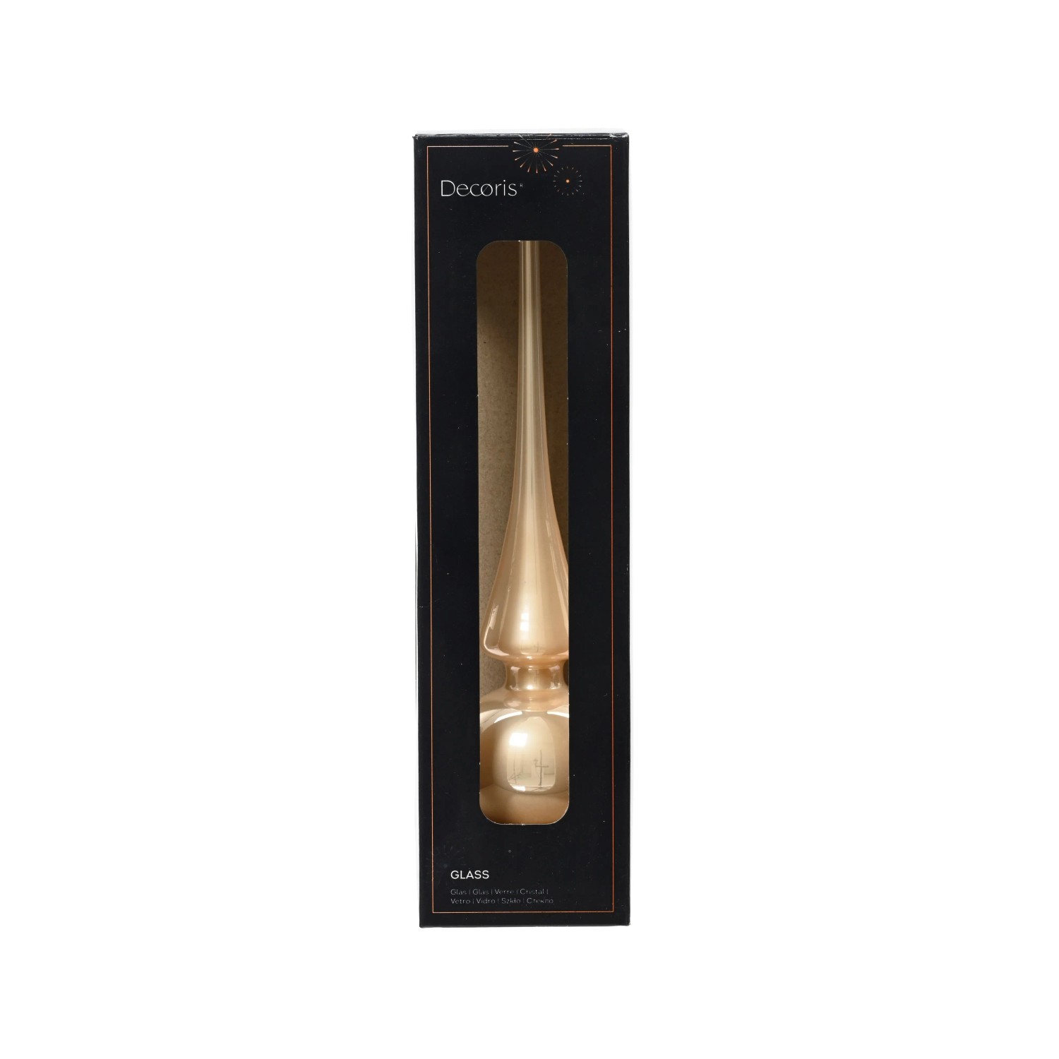 Decoris Baumspitze Glas 26 cm Perle