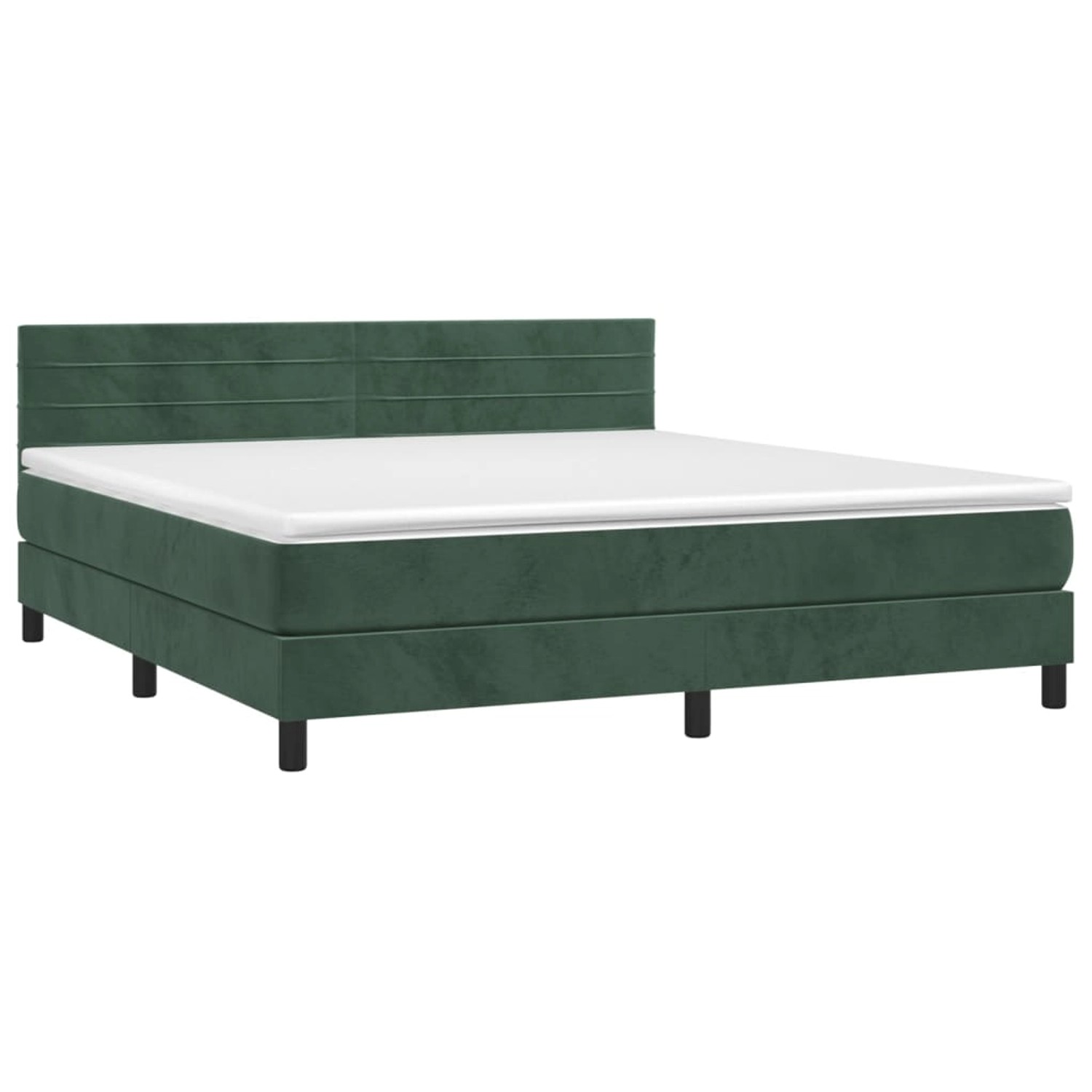 vidaXL Boxspringbett mit Matratze & LED Dunkelgrün 180x200 cm Samt 3134480 günstig online kaufen