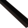 Schwarzes, ungleichschenkliges Winkelprofil aus Kunststoff, 10x40x2000 mm.