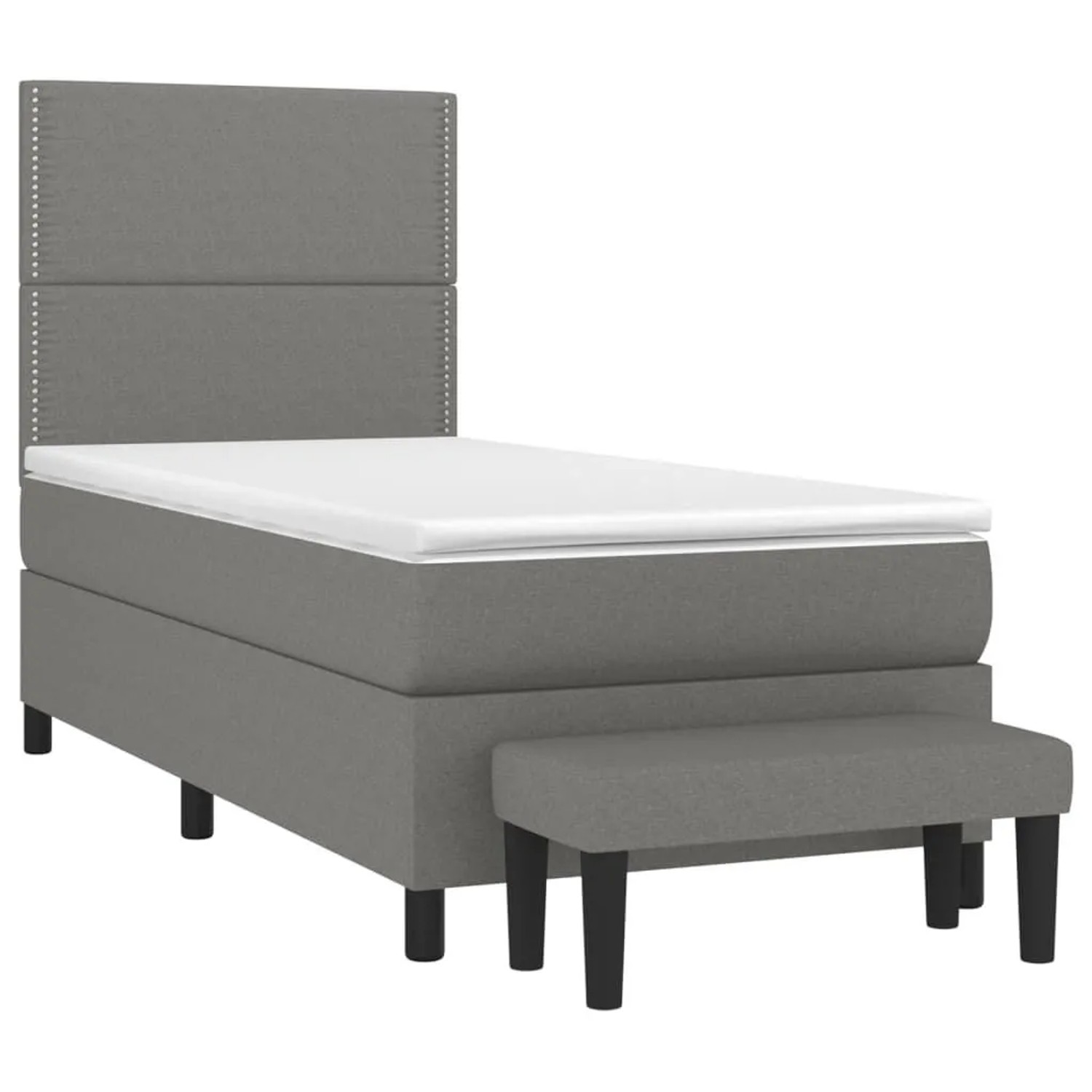 vidaXL Boxspringbett mit Matratze Dunkelgrau 90x190 cm Stoff 3136478 günstig online kaufen